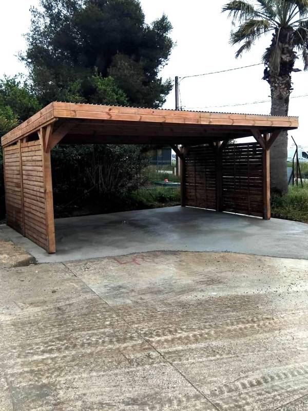 Nivellement terrain, création dalle béton avec pose d’un double carport 30 m² à Cuers dans le Var