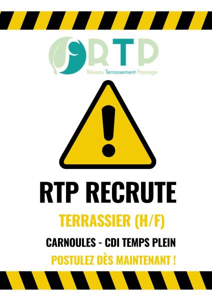 RTP recrute : Terrassier H/F en CDI à Carnoules (83)